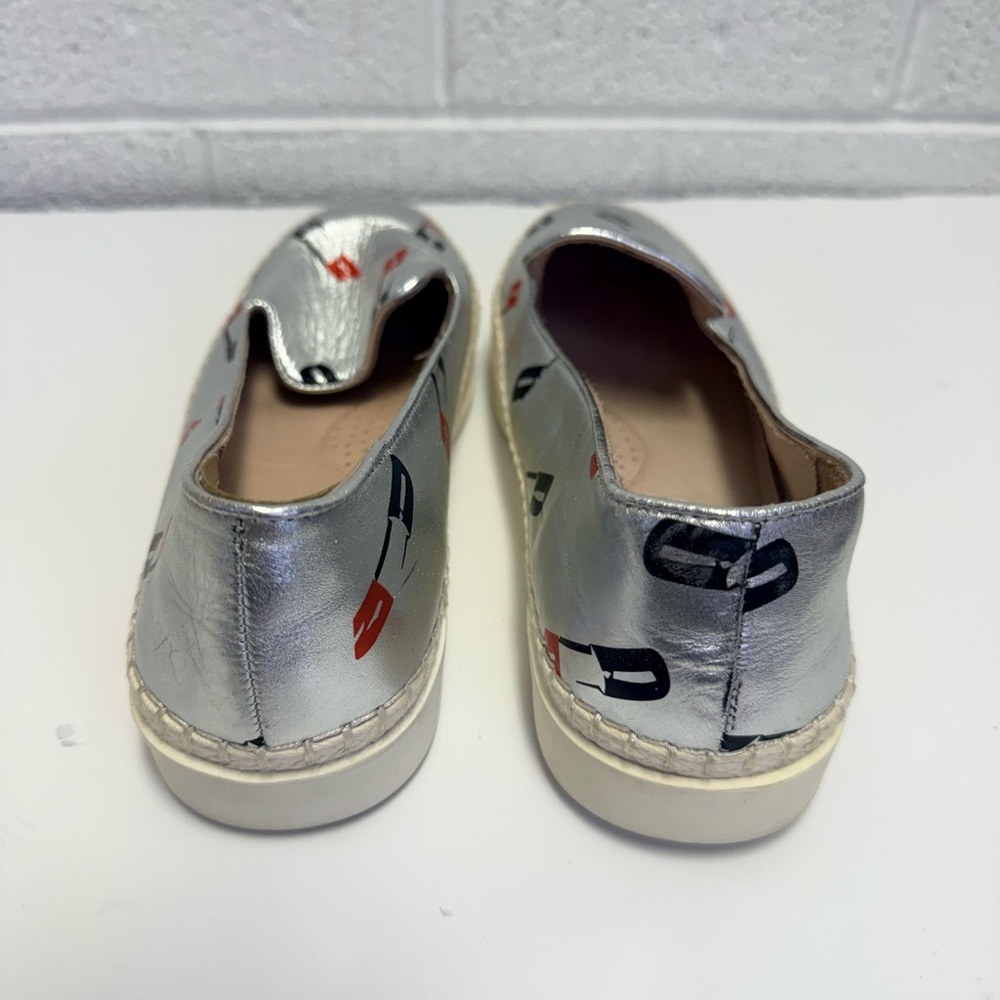 Silver Espadrille Slip-On Sneakers LipStick Metallic - Picture 6 of 11